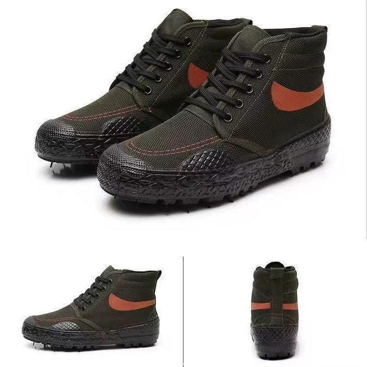 A piece of camouflage rubber sole high-top labor protection shoes for men's odorless shoes for construction site farmland liberated yellow rubber shoes for men and women