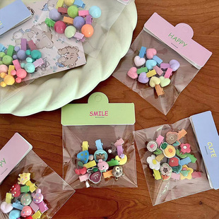 New multi-color animal fruit round bean hairpin children's love bear side bangs broken hair hairpin side clip