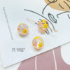 Glossy beads, earrings handmade, accessory, hand painting