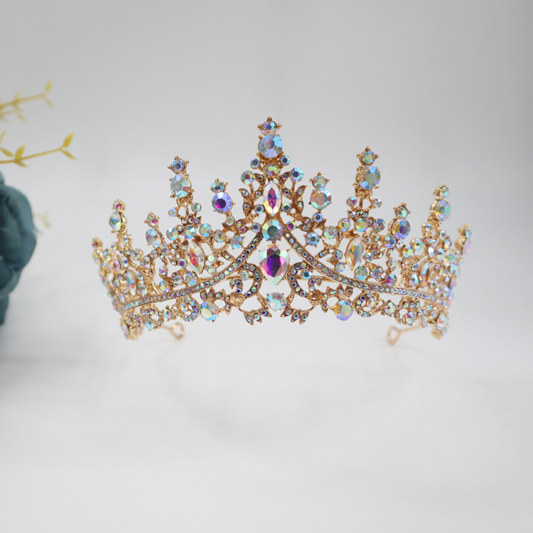 Coronas populares europeas y americanas, corona de princesa, corona de boda con diamantes de imitación, corona de cristal para novia, diadema para el cabello.