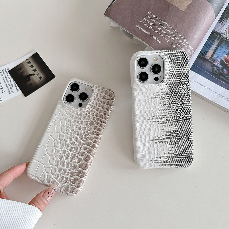鱷魚紋漸變半包蘋果手機殼15promax適用iPhone14防摔13新款12皮套