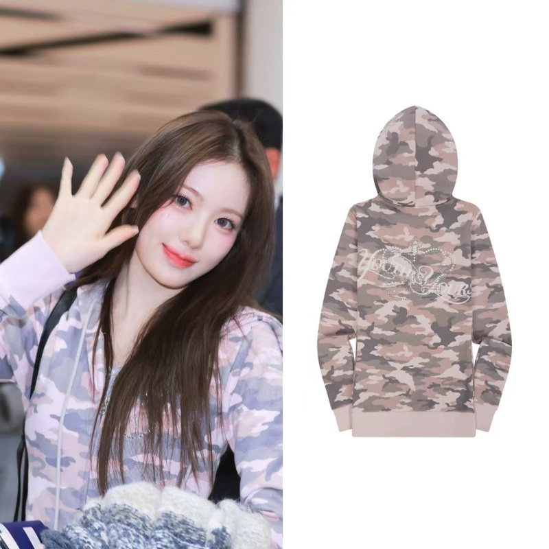 Sui Li Shoubin Korean Style Blogger's Same Style Y2K Hot Girl Hooded Jacket Short Slim Camouflage Suit for Women Sui Li Shoubin Korean Style Blogger's Same Style Y2K Hot Girl Hooded Jacket Short Slim Camouflage Suit for Women