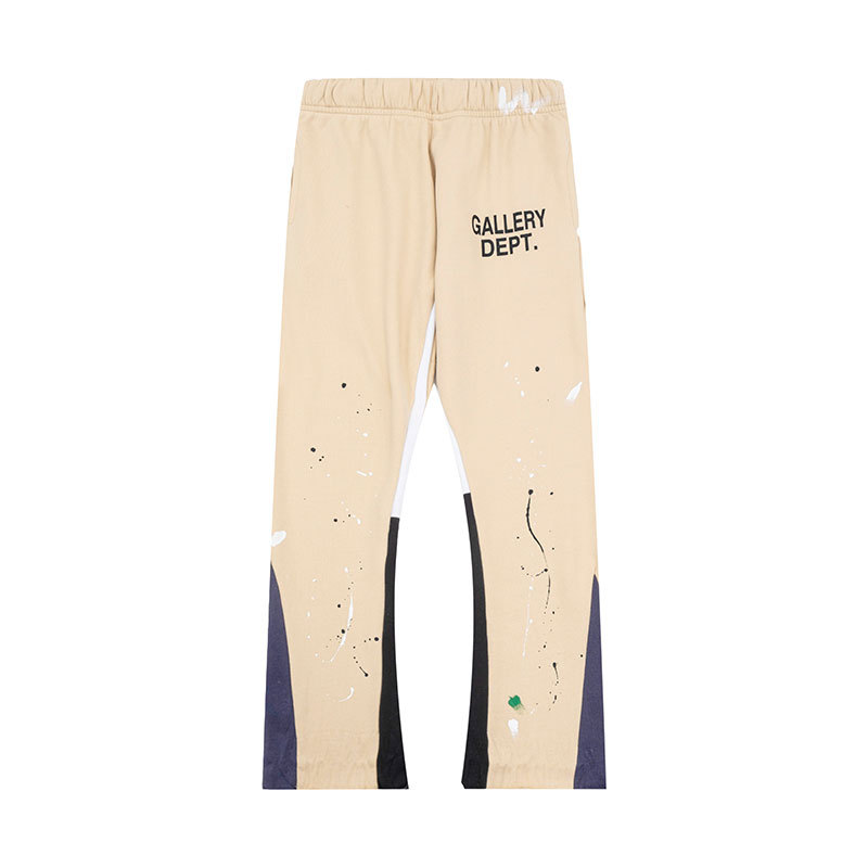 Orden exterior galería Departamento pintado a mano Splash-tinta costura cordón retro High Street casual sweatpants ligeramente estirar pantalones largos para hombres