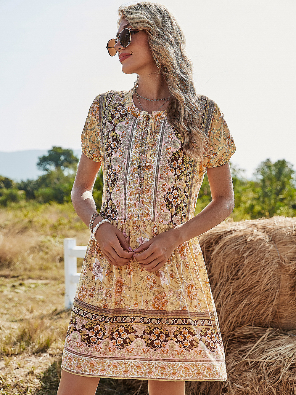 spring new leisure flower jumpsuit skirt NSDF25594