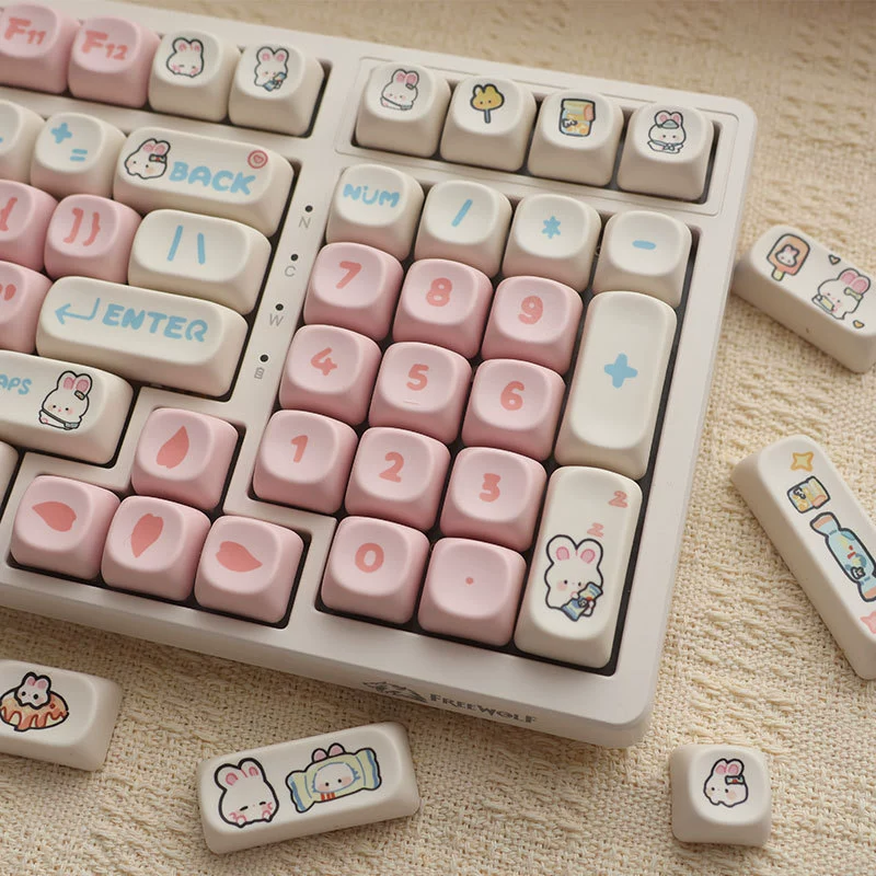 Клавиши Tossen Bunny Key Caps милый мультяшный, MOA, очень маленькие, горячая сублимация Ningzhi Hi75 98 99104 F87RK