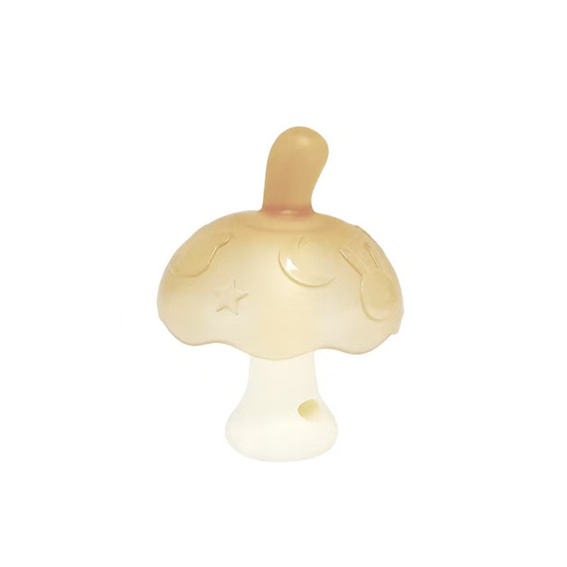 Morteros para bebés de hongos pequeños, palitos de dientes a mano, juguetes para bebés, pueden morder, silicona de grado alimenticio, período calmante