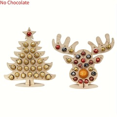 圣诞派对巧克力架装饰摆件Wooden Advent Calendar木制工艺品木质