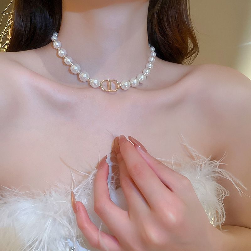 Dongju 2023 vintage perla collar francés exagerado clavícula cadena nupcial vestido de novia accesorios de la boda