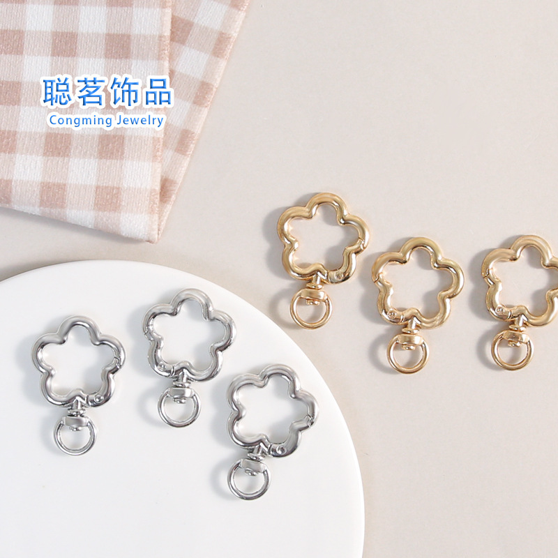 Zinc Alloy Plum Blossom Spring Ring Open Connection Ring Keychain Flower Jewelry Hanging Buckle Luggage Buckle Material Wholesale Zinc Alloy Plum Blossom Spring Ring Open Connection Ring Keychain Flower Jewelry Hanging Buckle Luggage Buckle Material Wholesale