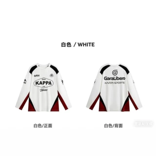 热卖新款新品数码印花长袖T恤男女同款复古时尚赛车氛围潮流百搭
