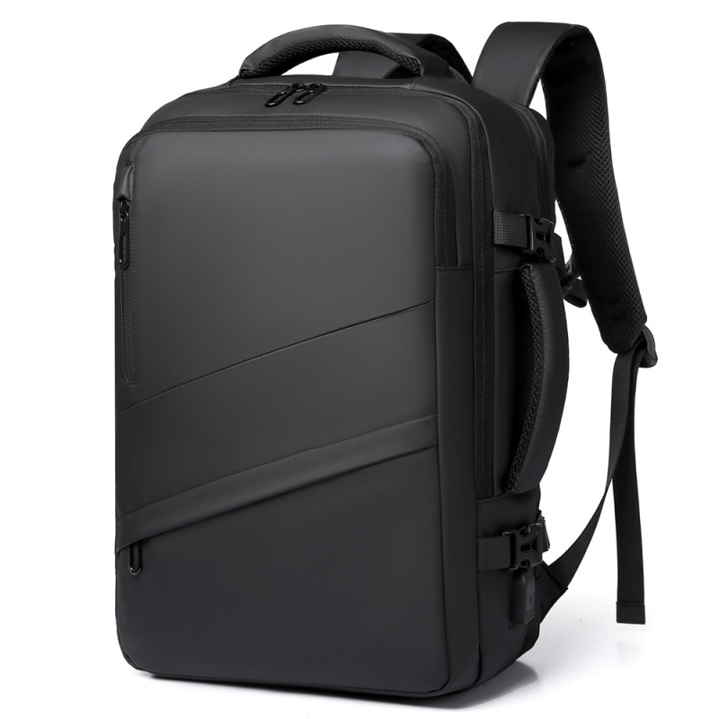 Expandable men's business travel leather laptop backpack, large-capacity multifunctional travel backpack with USB interface Expandable men's business travel leather laptop backpack, large-capacity multifunctional travel backpack with USB interface