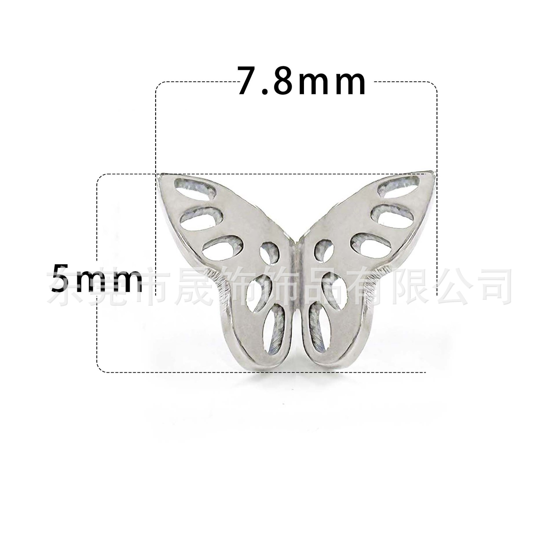 F136 Titanium Openwork Butterfly Ear Stud Labret Stud Tongue Barbell G23 Implant Grade Titanium 人体 Piercing Jewelry Helix Cartilage Stud Geometric 风