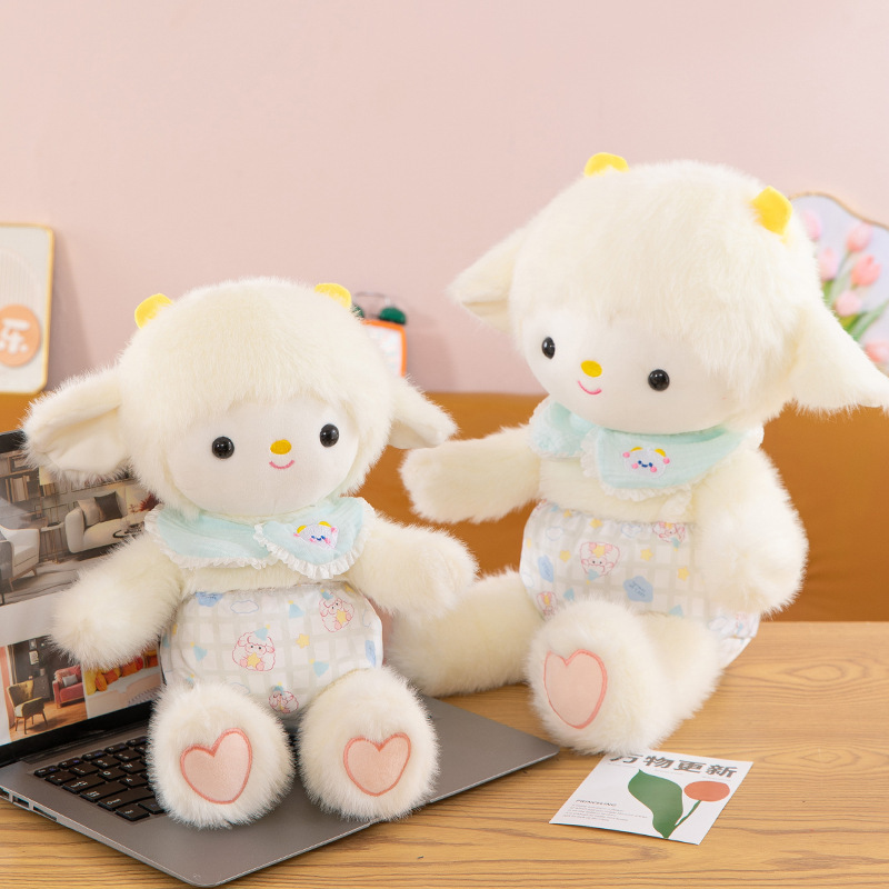 花の服の子羊の公仔の雲の羊の癒し系のぬいぐるみの子供の添い寝人形の公仔は女の子に抱き枕を送ります。|undefined