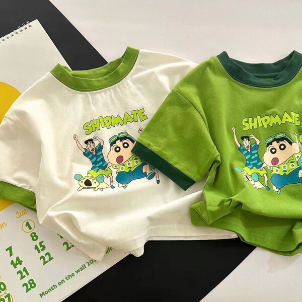 Cotton summer children's cartoon short sleeve T-shirt for boys with…