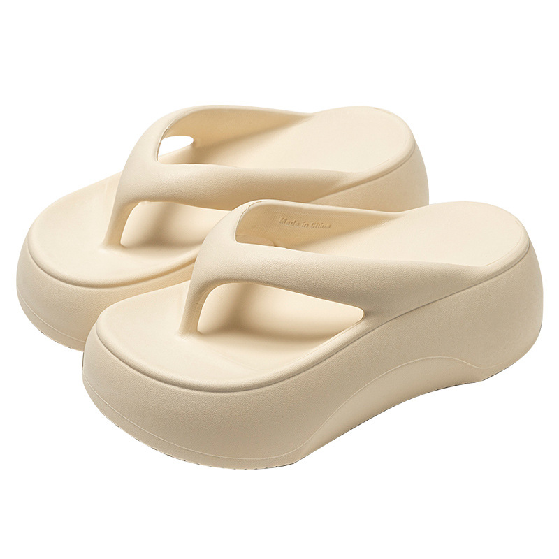 Nuevo estilo chanclas de fondo grueso para mujer con chanclas blancas en verano