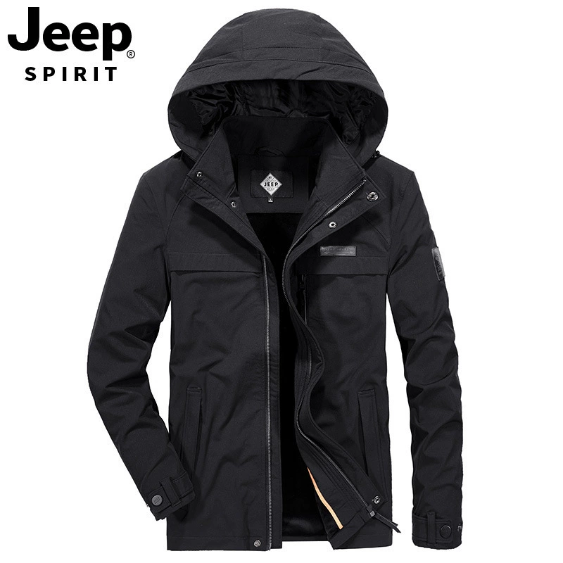 JEEP SPIRIT Elastic windproof breathable jacket for leisure, plus size