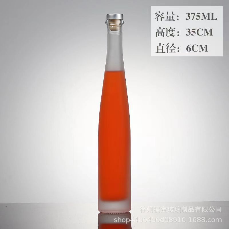 Botella de vino de hielo, botella de vidrio vacía, botella de vino de 375ml, botella de vino tinto de alta calidad, botella de vino de 500ml, botella de vidrio de vino de fruta