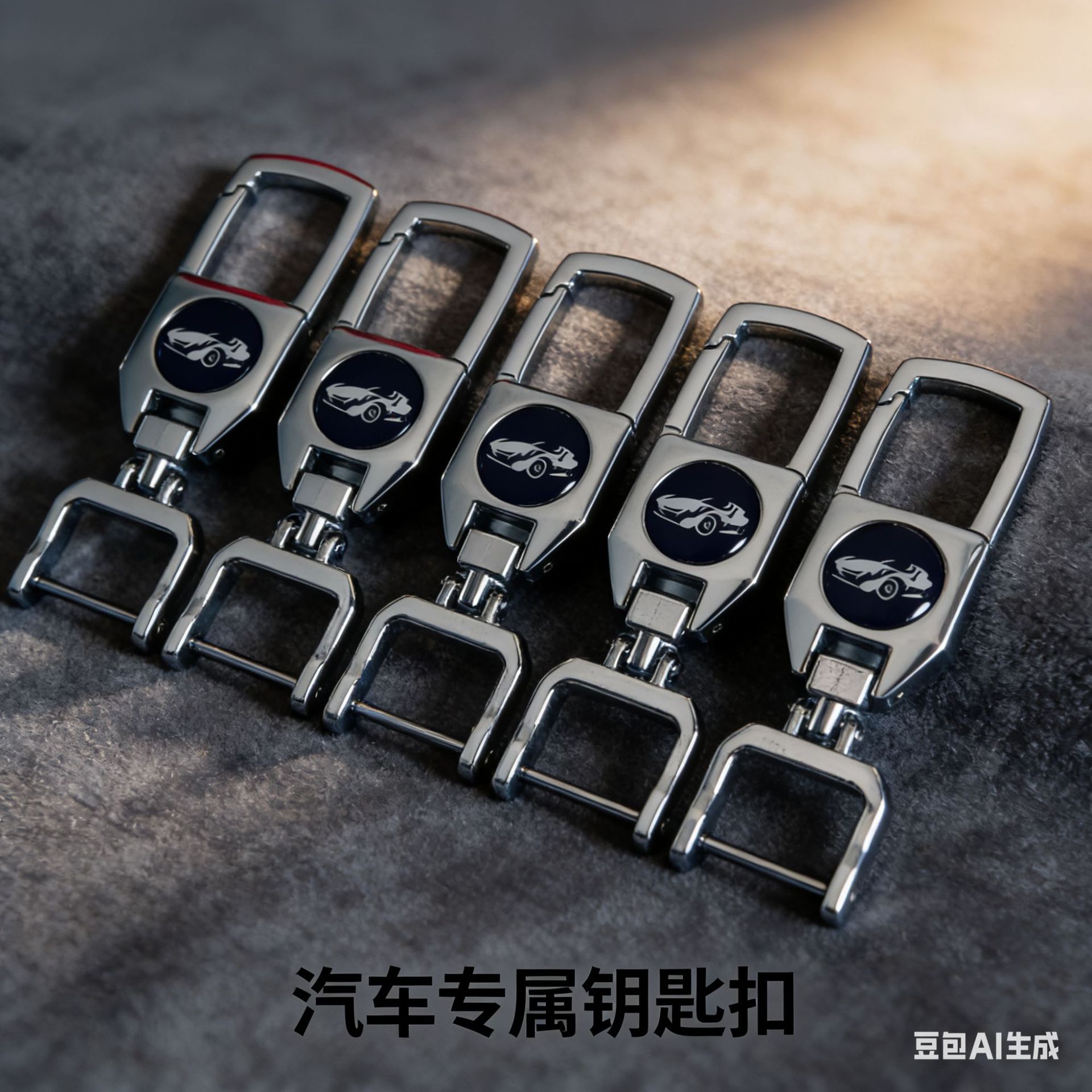 Cross-Border Car Keychain Waist-Hanging Anti-Lost Pendant High-End Car Logo Buckle Logo Horseshoe Buckle Advertising Metal Keychain