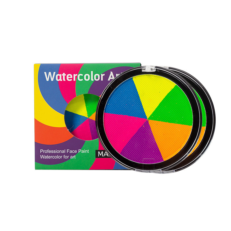 6 Color World Cup Painted Face Painted Face Color Christmas Rainbow Plate Easy to Clean Water Soluble Watercolor Paint