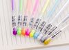 Highlighter, fluorescence gel pen, art brush, coloured pencils, paint, graffiti