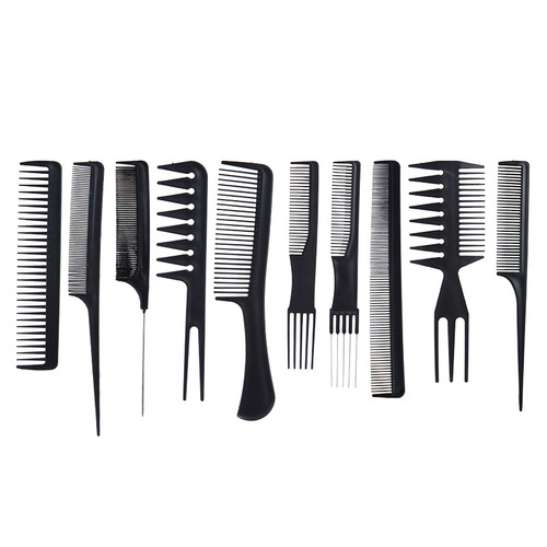Multifunctional comb set of 10 pieces Stylist's hair styling comb Professional model