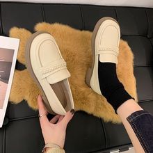 单鞋脚蹬2025软底夏秋季新款英伦风软底平底皮鞋百搭乐福鞋黑色女