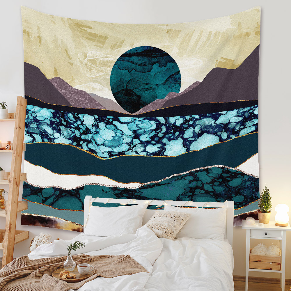 Bohemian Moon Mountain Painting Wall Cloth Decoration Tapestry Wholesale Nihaojewelry display picture 189