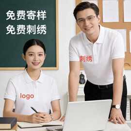 团体短袖广告文化衫工作服工衣棉氨服装印图字logo刺绣polo衫翻领