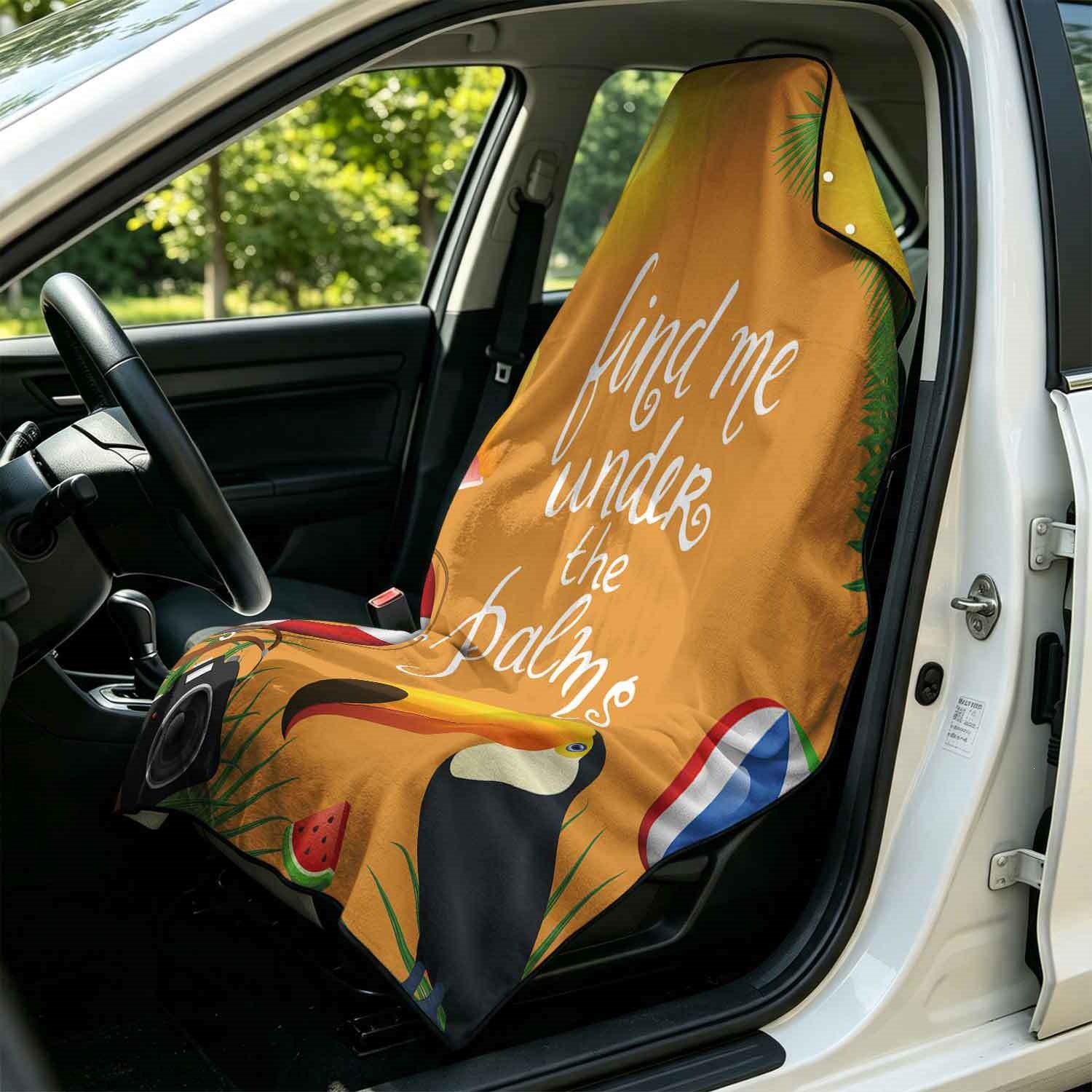 Summer bath towel and car seat cover 2-in-1, ultra-fine fiber outdoor beach and car dual-use universal seat cushion