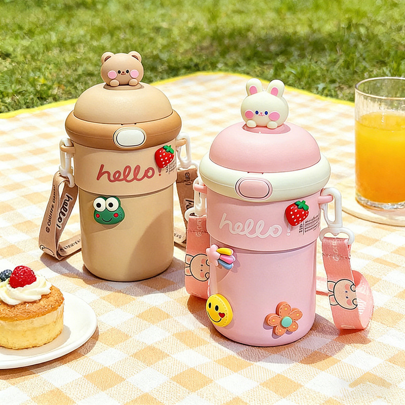 High-Looking Glass Cup for Girls, Cute Diagonal Straw Cup, Creative Large-Capacity Small Dumpling Cup for Kidsren and Students High-Looking Glass Cup for Girls, Cute Diagonal Straw Cup, Creative Large-Capacity Small Dumpling Cup for Kidsren and Students