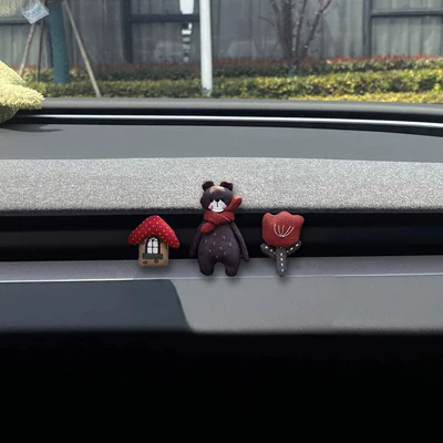 Car interior decoration accessories, car Sürətlər qutusu və əl tormozu başlıqları - red-house-red-scarf-coffee-bear-red-flower-3-air-vent-fragrance-diffusers