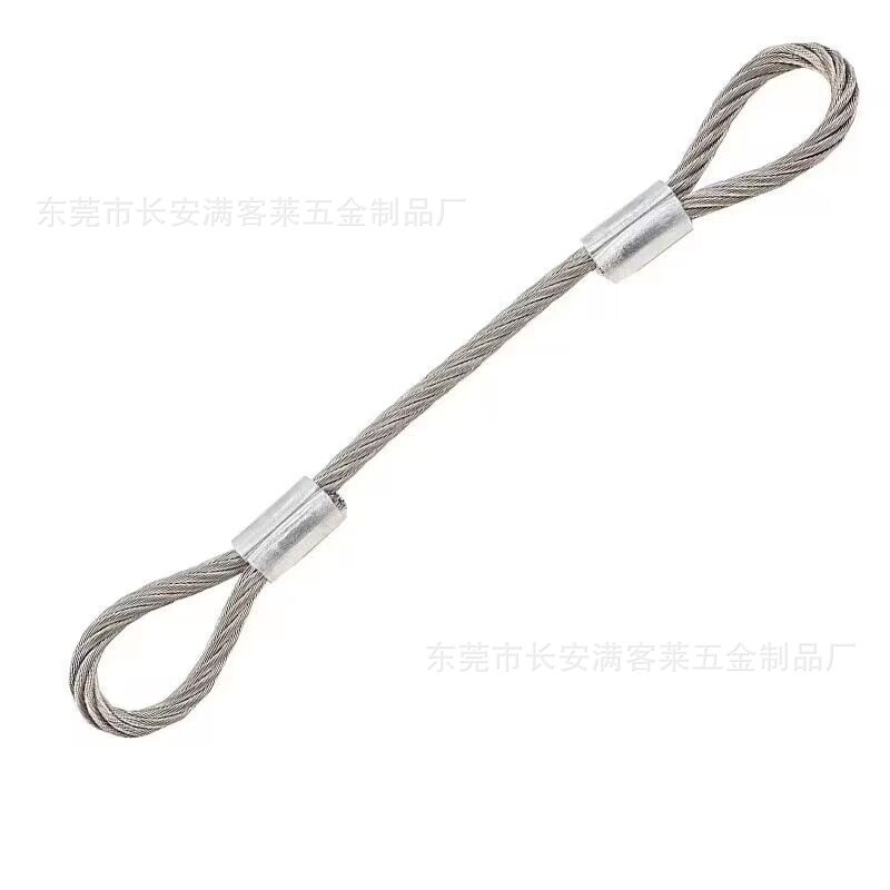 304不锈钢钢丝绳两头铝套压制镀锌包胶安全绳舞台灯路灯矿灯吊绳