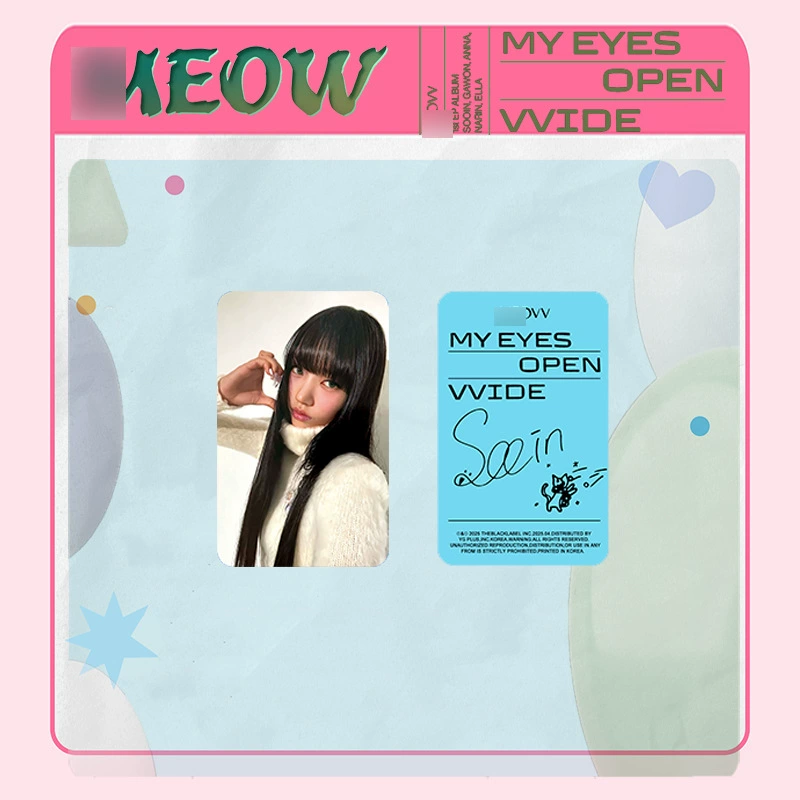 Набор фотокарточек MEOVV MY EYES OPEN VVIDE, 54×85 мм, двусторонние, 5 шт.