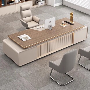 Light Luxury Boss Desk Office Desk Simple Modern President Manager Desk Leadership Office Desk and Chair Combination Executive Desk