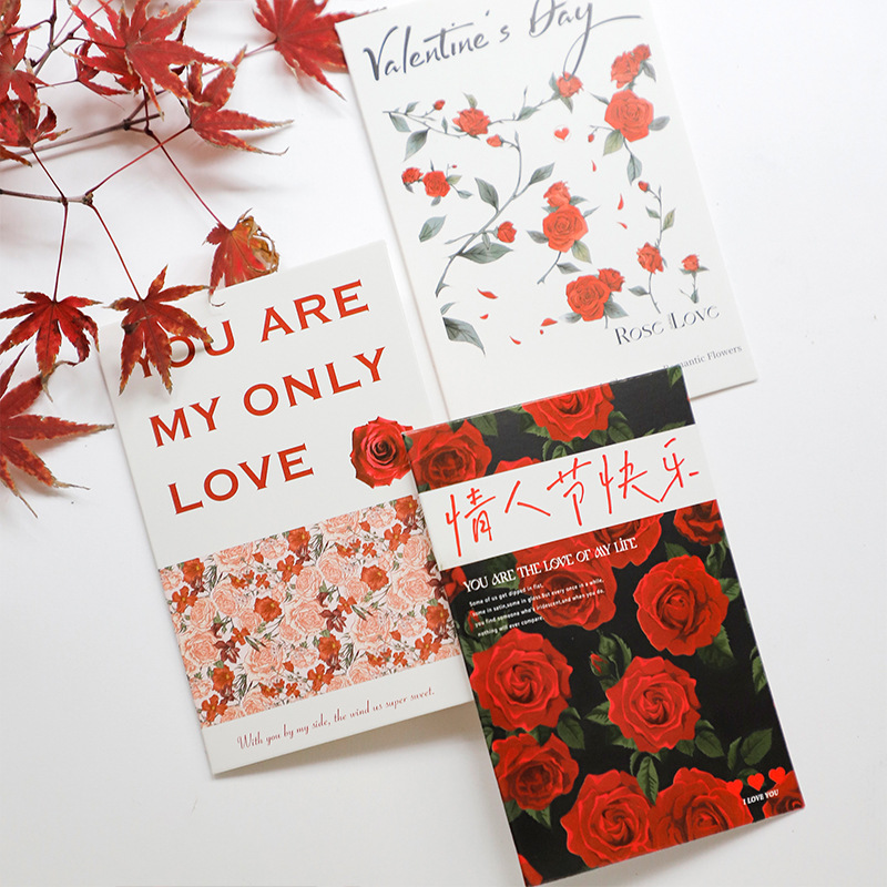 Huaxi Día de San Valentín Confesión de amor Tarjeta de embalaje de flores Tarjeta hecha a mano DIY Material de decoración Floral Tarjeta Florista