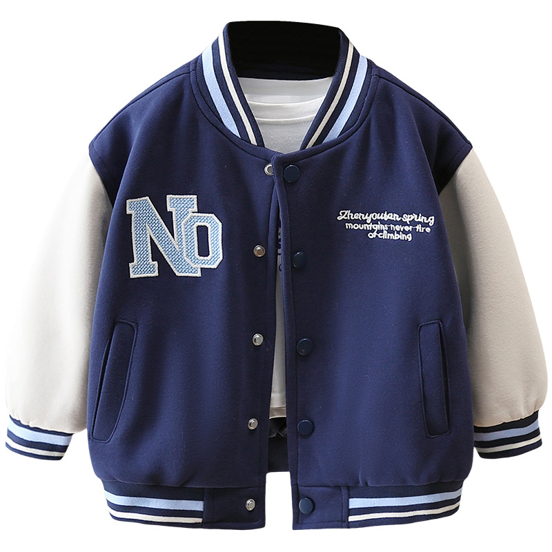 7646 uniforme de béisbol de primavera para niños 2025 nueva chaqueta a juego de colores de moda para niños primavera y otoño guapo casual