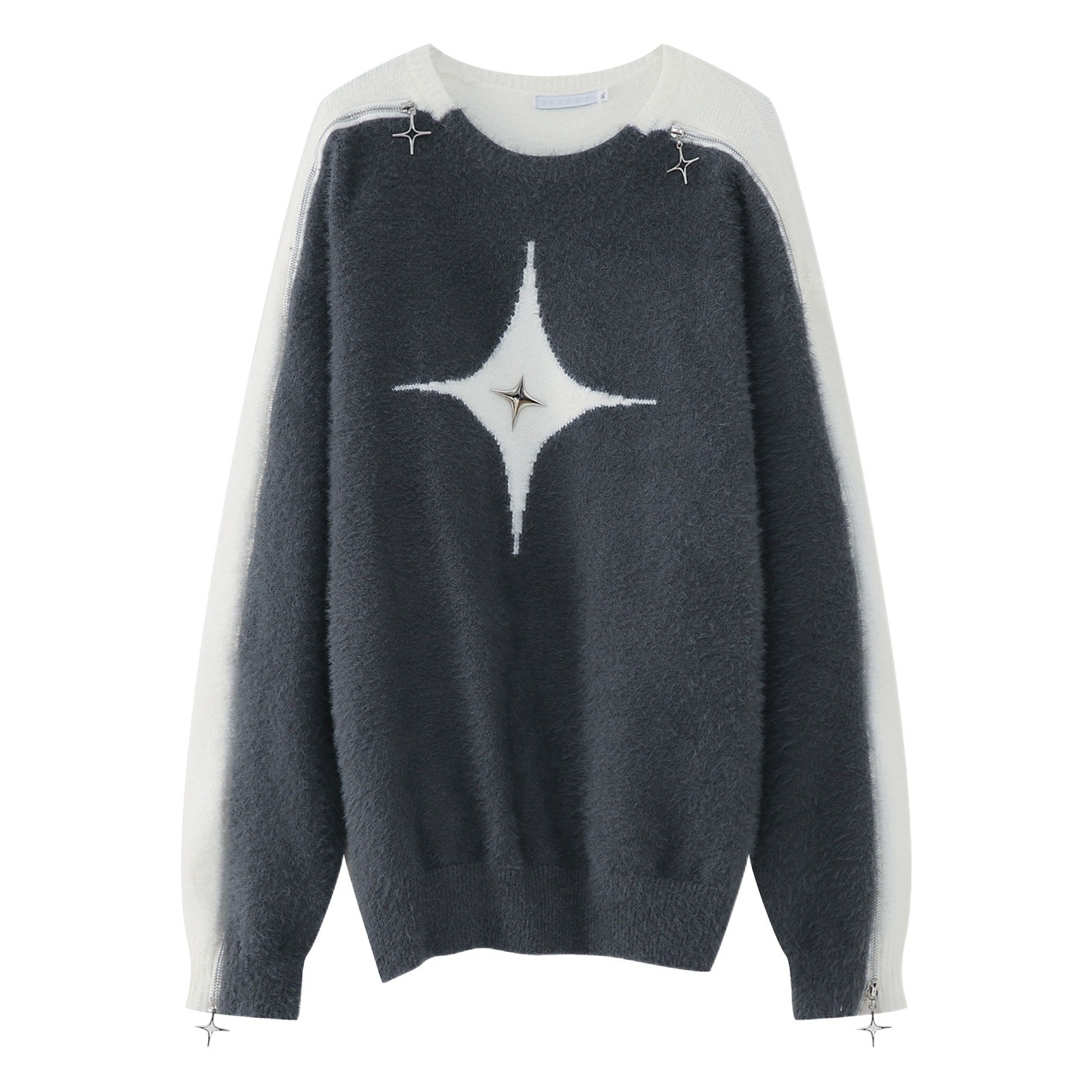 Mtlclothes ropa de Hombre | 2022 Otoño e Invierno nuevo estilo coreano contraste color metal cremallera diseño suéter para hombres