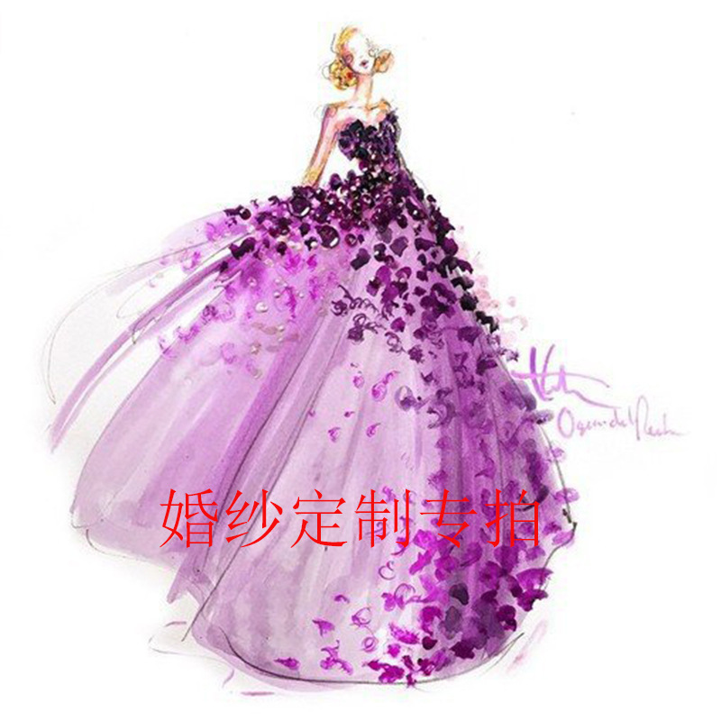 Cross-border Wedding Dress Supply Specified Size Color Women's Wedding Dress Private Host Banquet Performance Dress Cross-border Wedding Dress Supply Specified Size Color Women's Wedding Dress Private Host Banquet Performance Dress