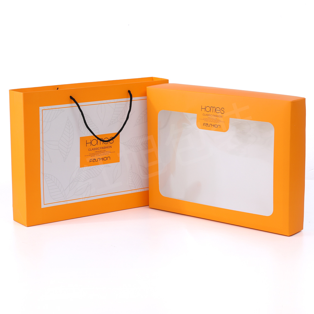 Toallas de baño de tres piezas caja de embalaje vacía caja de regalo de boda caja de regalo portátil de ventana abierta