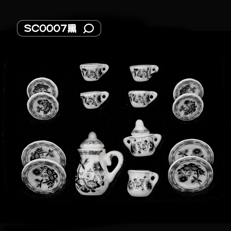 52Dollhouse miniatura comida y juego escena modelo Dollhouse accesorios mini juego de té cerámica taza té SC