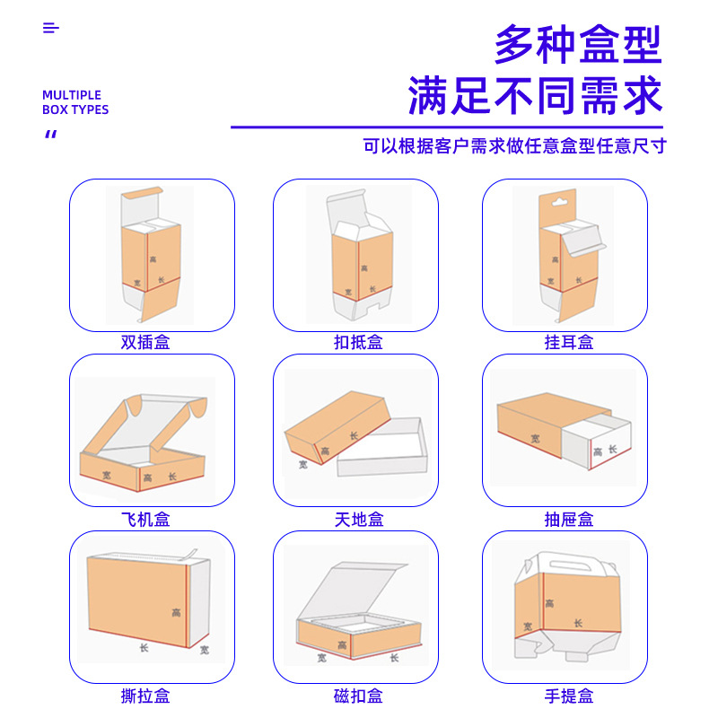 Disponible en stock, embalaje de caja de color en blanco neutro, caja blanca rectangular universal, caja de papel pequeña, se puede personalizar en lotes pequeños