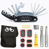 Bike, tools set for repair, universal tire repair tool, folding wrench, gloves