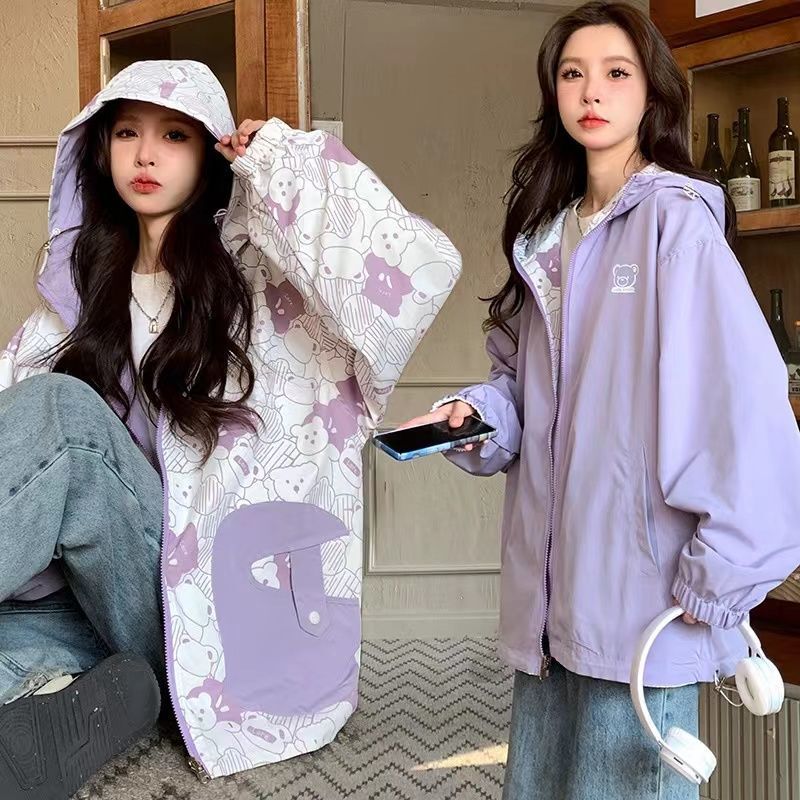 Two-sided overcoat girls spring and autumn 2023 new junior high school Senior high school students loose casual cute top Two-sided overcoat girls spring and autumn 2023 new junior high school Senior high school students loose casual cute top