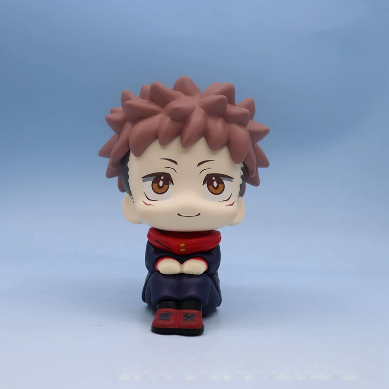 Sitting anime chibi figure, collectible character figures, multiple characters and versions