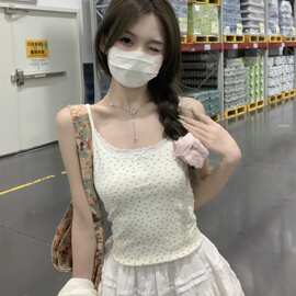 40支纯棉210克（92棉/8氨纶）均码蕾丝边蝴蝶结吊带背