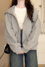 个性百搭纯色连帽卫衣女秋春夏加绒保暖休闲慵懒风外套潮