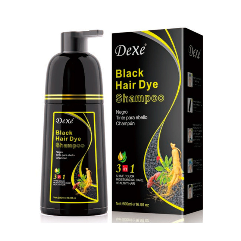 跨境一支黑Balck Hair Dye Shampoo植物染发剂膏梳洗发水染发变黑|undefined