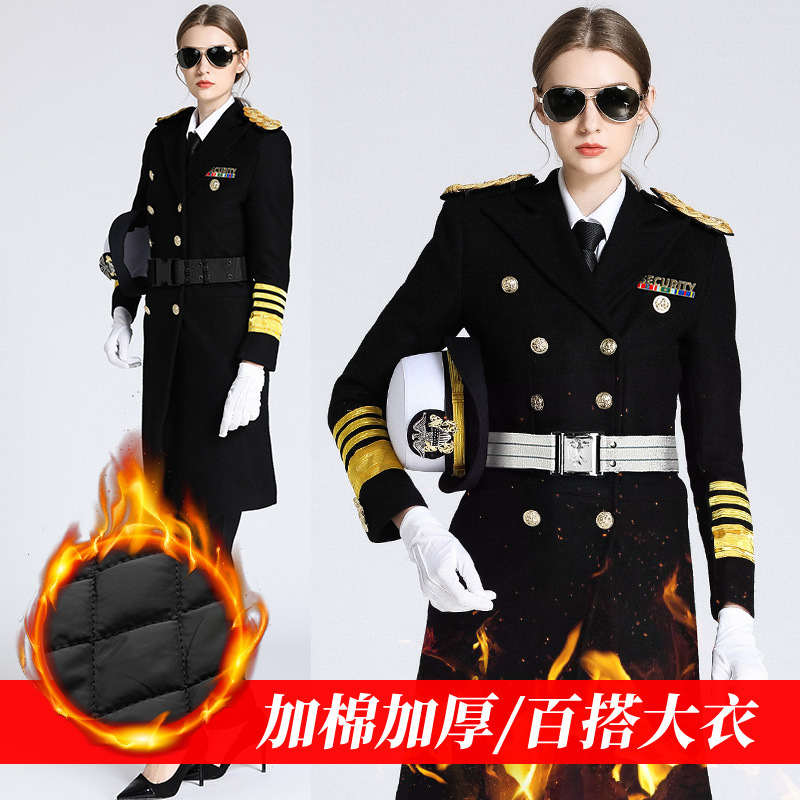 Airline Captain Pilot's Coat Seafarer's Uniform Wool Coat Captain's Trenchcoat Security Property Concierge Suit