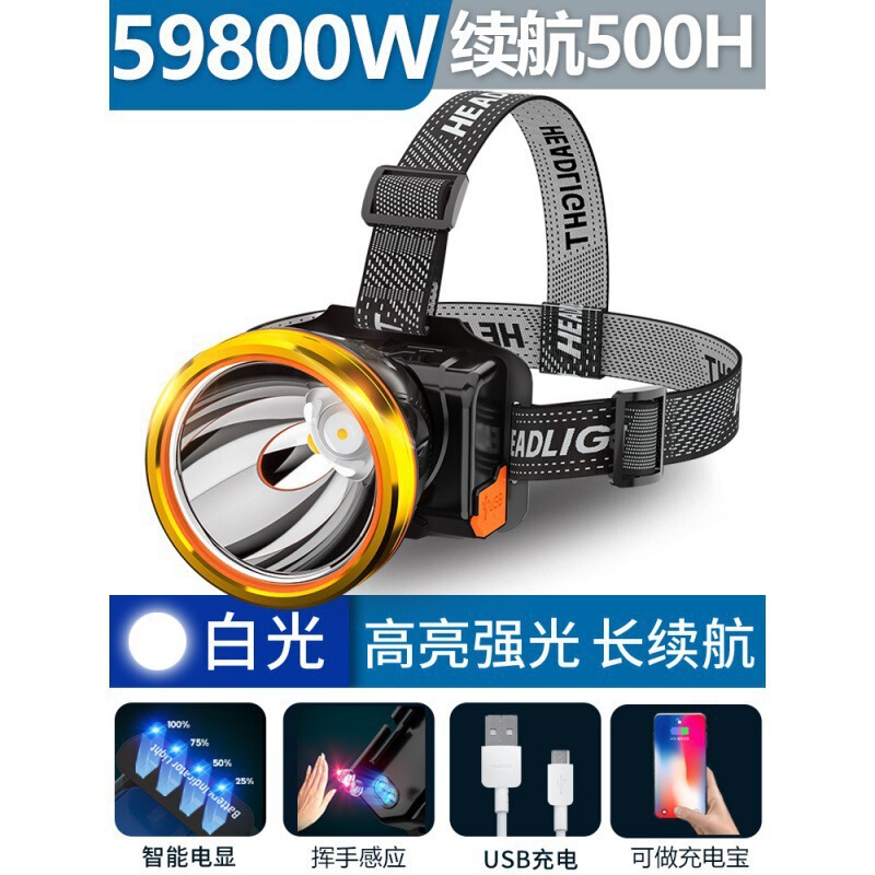 懐中電灯強力な光屋外超高輝度ヘッドランプ電気技師用ハイエンド充電式超耐久性屋外防水マイナーズランプ|undefined