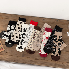 Children's calf socks 21 autumn and winter new arrival cute strawberry bear stockings combed cotton sweet girls' heelless stockings